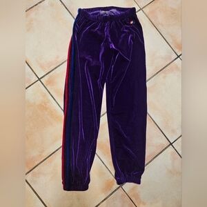 Aviator Nation purple sz Medium M  velvet 5 stripe sweatpants
